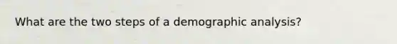 What are the two steps of a demographic analysis?