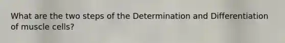 What are the two steps of the Determination and Differentiation of muscle cells?