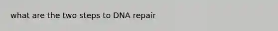 what are the two steps to <a href='https://www.questionai.com/knowledge/kdWJhII4NB-dna-repair' class='anchor-knowledge'>dna repair</a>