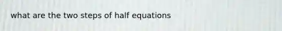 what are the two steps of half equations