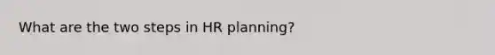 What are the two steps in HR planning?