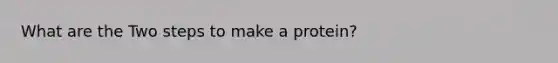 What are the Two steps to make a protein?