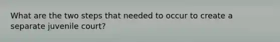 What are the two steps that needed to occur to create a separate juvenile court?