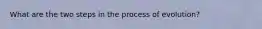 What are the two steps in the process of evolution?