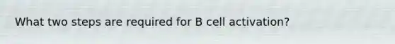 What two steps are required for B cell activation?