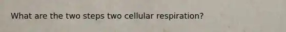 What are the two steps two <a href='https://www.questionai.com/knowledge/k1IqNYBAJw-cellular-respiration' class='anchor-knowledge'>cellular respiration</a>?