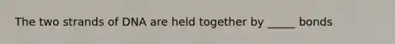 The two strands of DNA are held together by _____ bonds