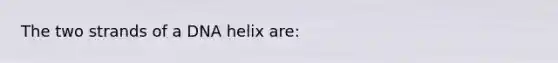 The two strands of a DNA helix are: