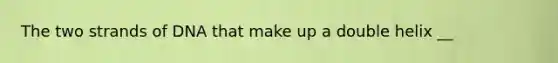 The two strands of DNA that make up a double helix __