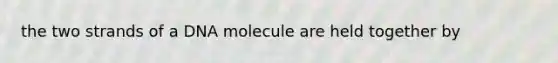 the two strands of a DNA molecule are held together by
