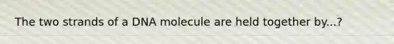 The two strands of a DNA molecule are held together by...?