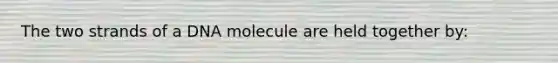 The two strands of a DNA molecule are held together by: