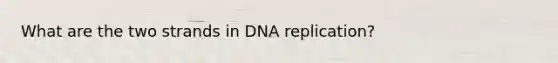 What are the two strands in <a href='https://www.questionai.com/knowledge/kofV2VQU2J-dna-replication' class='anchor-knowledge'>dna replication</a>?