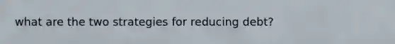 what are the two strategies for reducing debt?