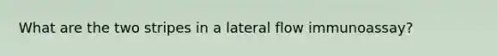 What are the two stripes in a lateral flow immunoassay?