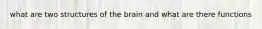 what are two structures of the brain and what are there functions