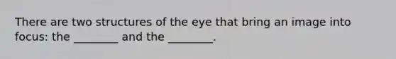 There are two structures of the eye that bring an image into focus: the ________ and the ________.