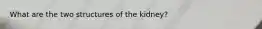 What are the two structures of the kidney?