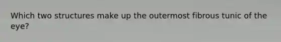 Which two structures make up the outermost fibrous tunic of the eye?