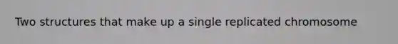 Two structures that make up a single replicated chromosome