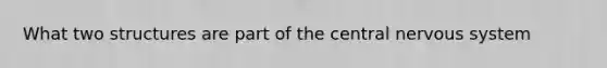 What two structures are part of the central <a href='https://www.questionai.com/knowledge/kThdVqrsqy-nervous-system' class='anchor-knowledge'>nervous system</a>