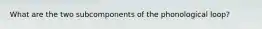 What are the two subcomponents of the phonological loop?