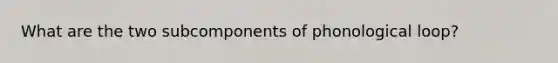 What are the two subcomponents of phonological loop?