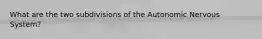 What are the two subdivisions of the Autonomic Nervous System?
