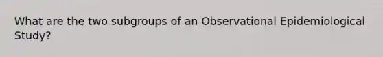 What are the two subgroups of an Observational Epidemiological Study?