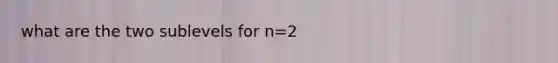 what are the two sublevels for n=2