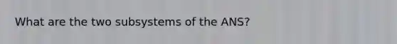 What are the two subsystems of the ANS?