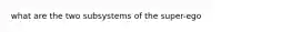 what are the two subsystems of the super-ego