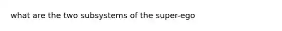 what are the two subsystems of the super-ego