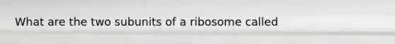 What are the two subunits of a ribosome called