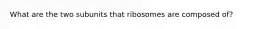 What are the two subunits that ribosomes are composed of?