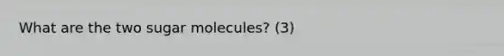 What are the two sugar molecules? (3)