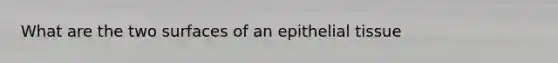 What are the two surfaces of an <a href='https://www.questionai.com/knowledge/k7dms5lrVY-epithelial-tissue' class='anchor-knowledge'>epithelial tissue</a>