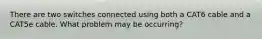 There are two switches connected using both a CAT6 cable and a CAT5e cable. What problem may be occurring?