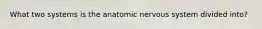 What two systems is the anatomic nervous system divided into?