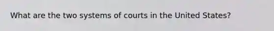 What are the two systems of courts in the United States?