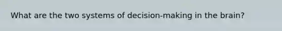 What are the two systems of decision-making in the brain?