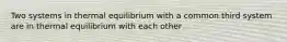 Two systems in thermal equilibrium with a common third system are in thermal equilibrium with each other