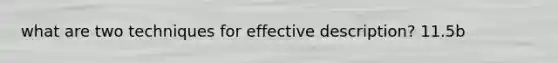 what are two techniques for effective description? 11.5b