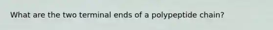 What are the two terminal ends of a polypeptide chain?