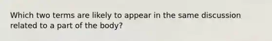 Which two terms are likely to appear in the same discussion related to a part of the body?