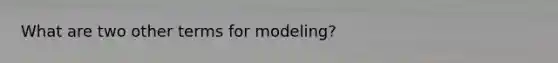 What are two other terms for modeling?