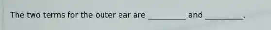 The two terms for the outer ear are __________ and __________.