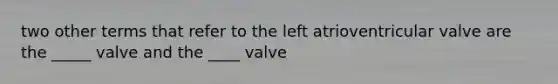 two other terms that refer to the left atrioventricular valve are the _____ valve and the ____ valve