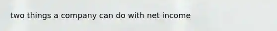 two things a company can do with net income