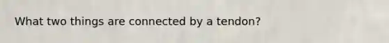 What two things are connected by a tendon?